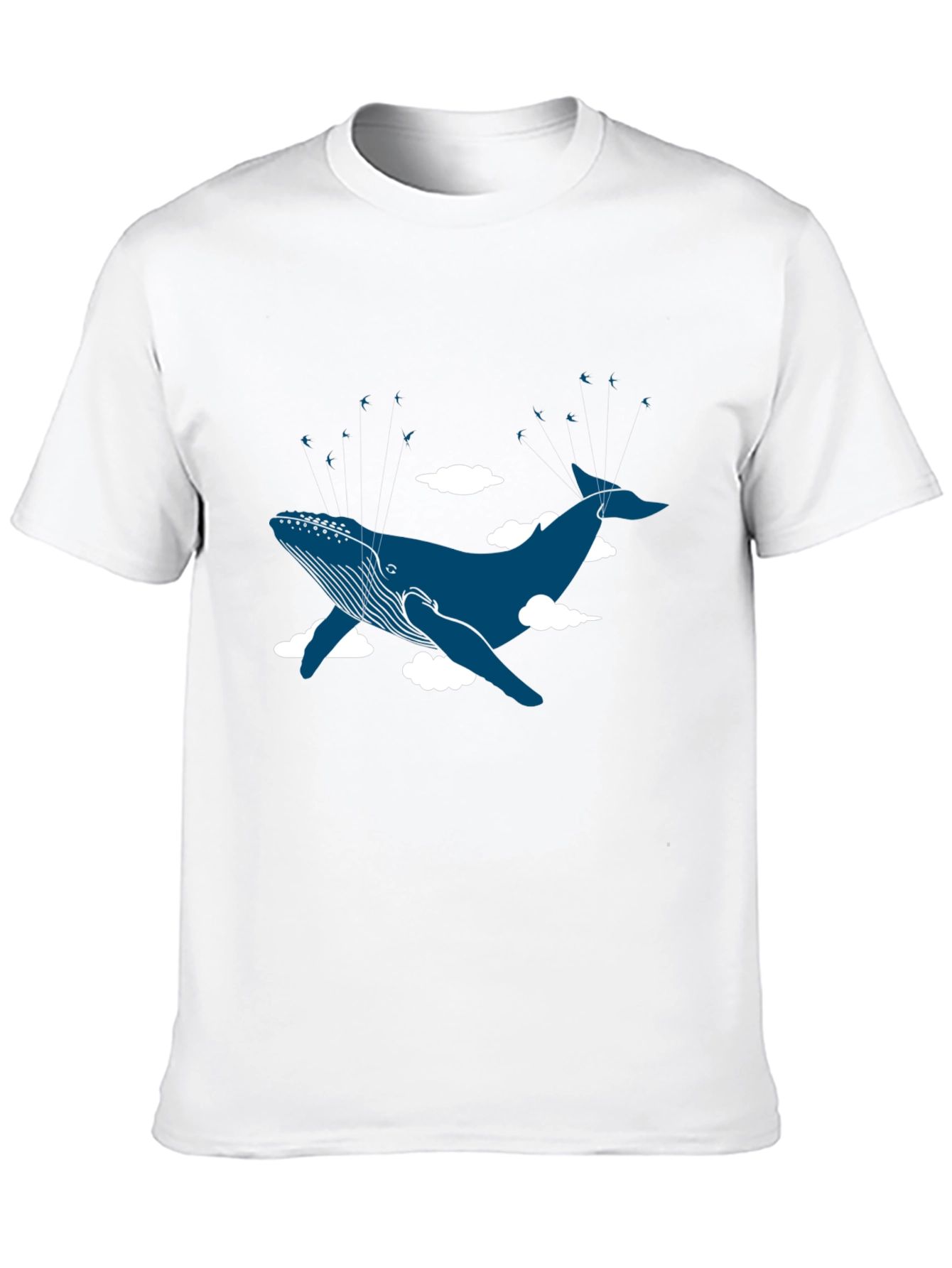 Whale in the Clouds Graphic Tee - Black Cotton