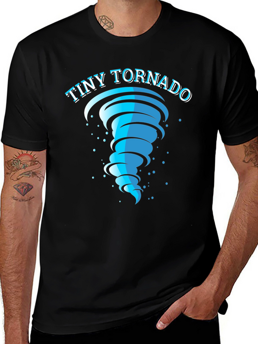 Tiny Tornado Graphic Black T-Shirt - Mens Casual Tee