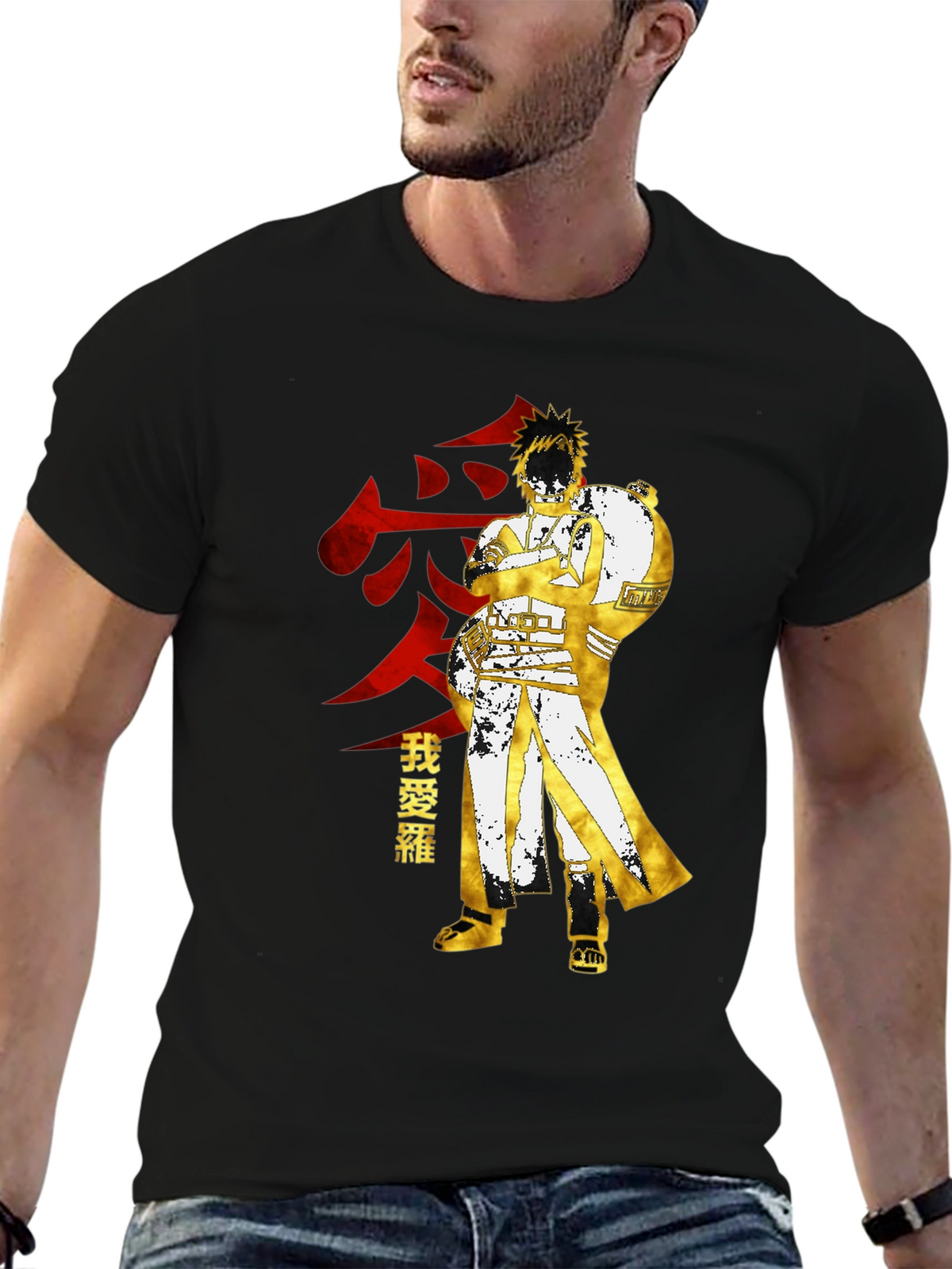 Gaara Anime Graphic Tee - Black