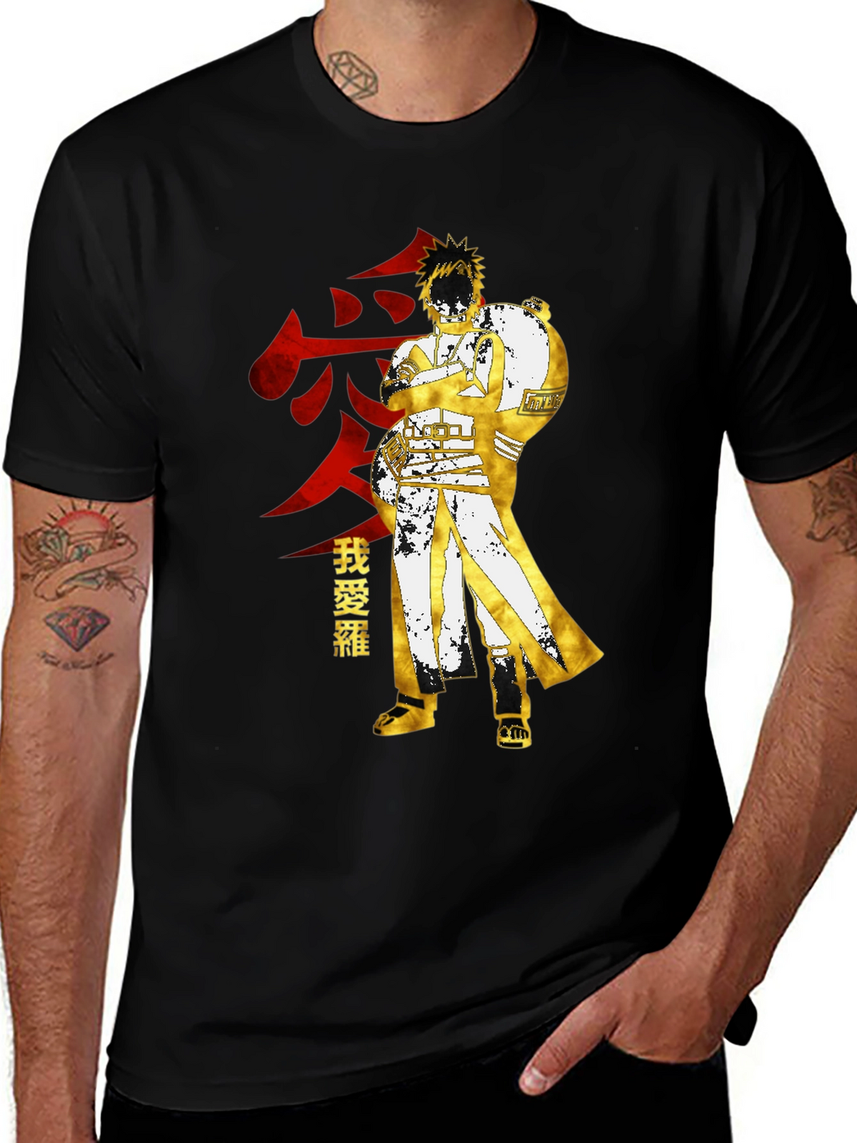 Gaara Anime Graphic Tee - Black