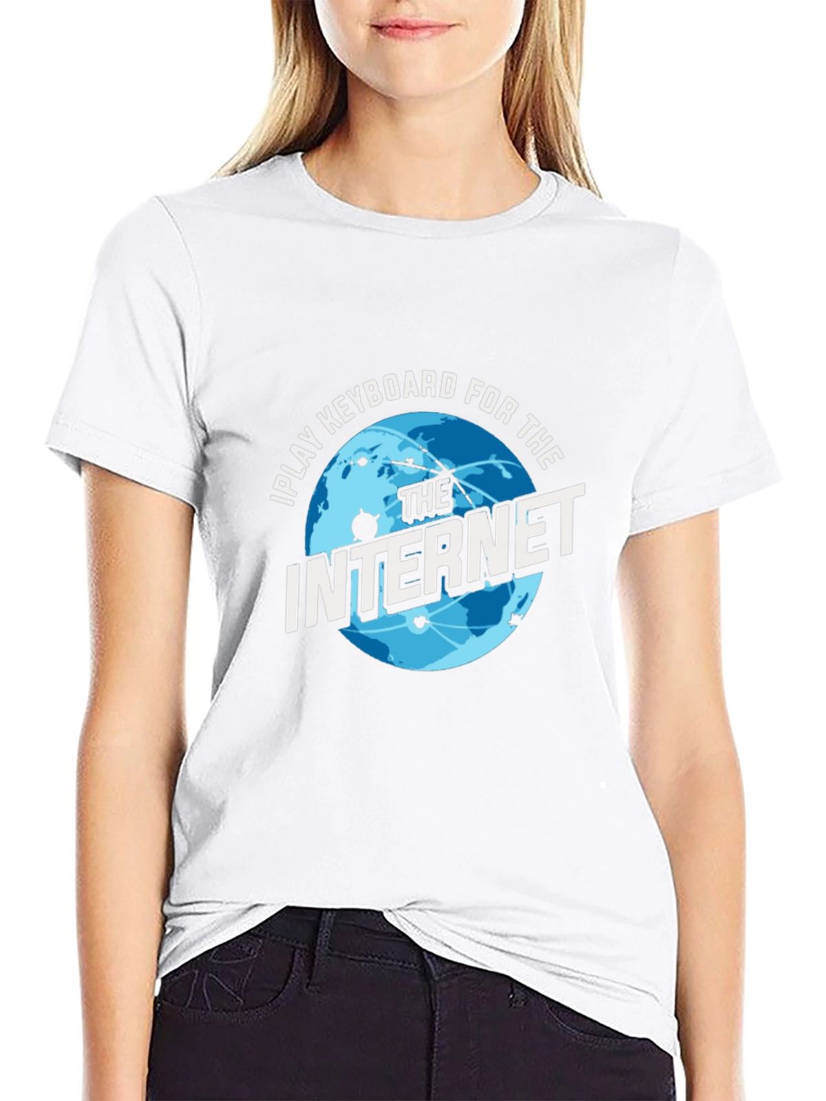 I Play Keyboard For The Internet Black T-Shirt