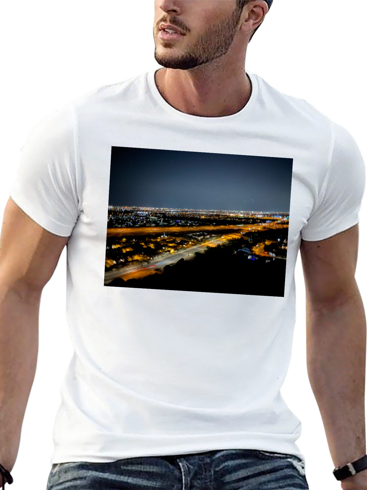 Night Cityscape Graphic Tee