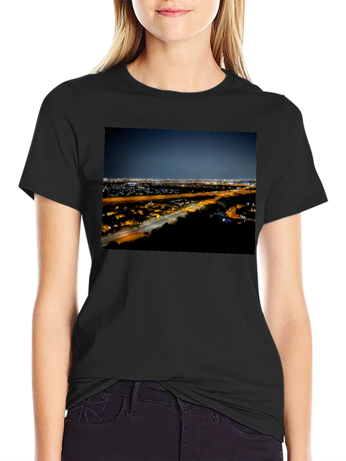 Night Cityscape Graphic Tee