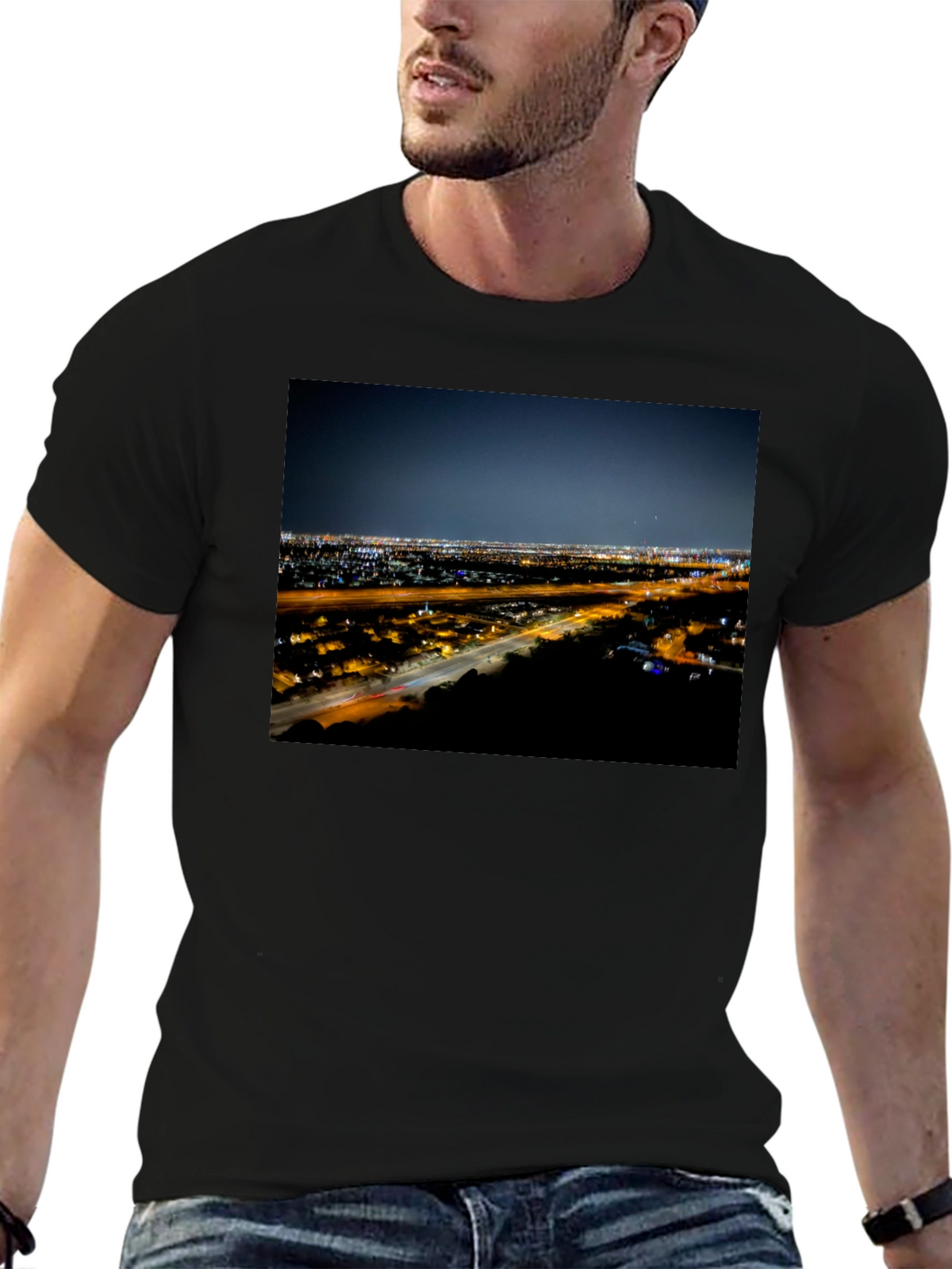 Night Cityscape Graphic Tee