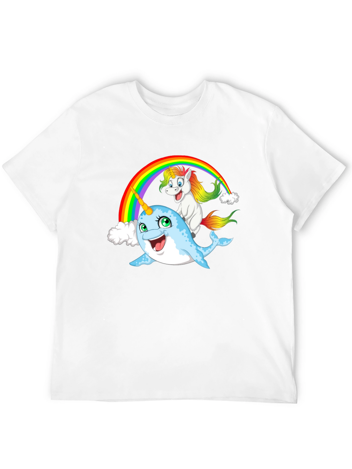 Narwhal & Unicorn Rainbow Graphic Tee