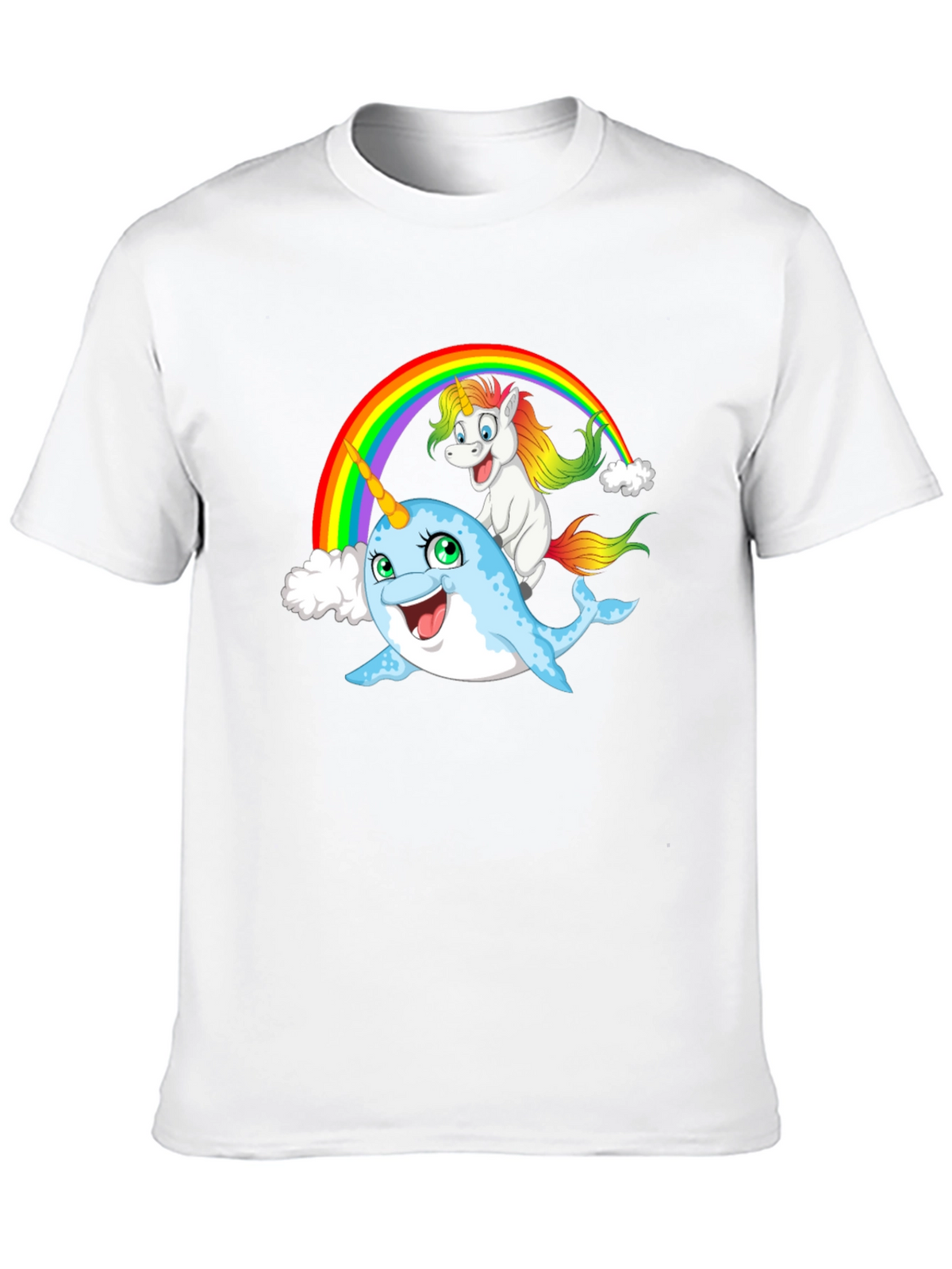 Narwhal & Unicorn Rainbow Graphic Tee