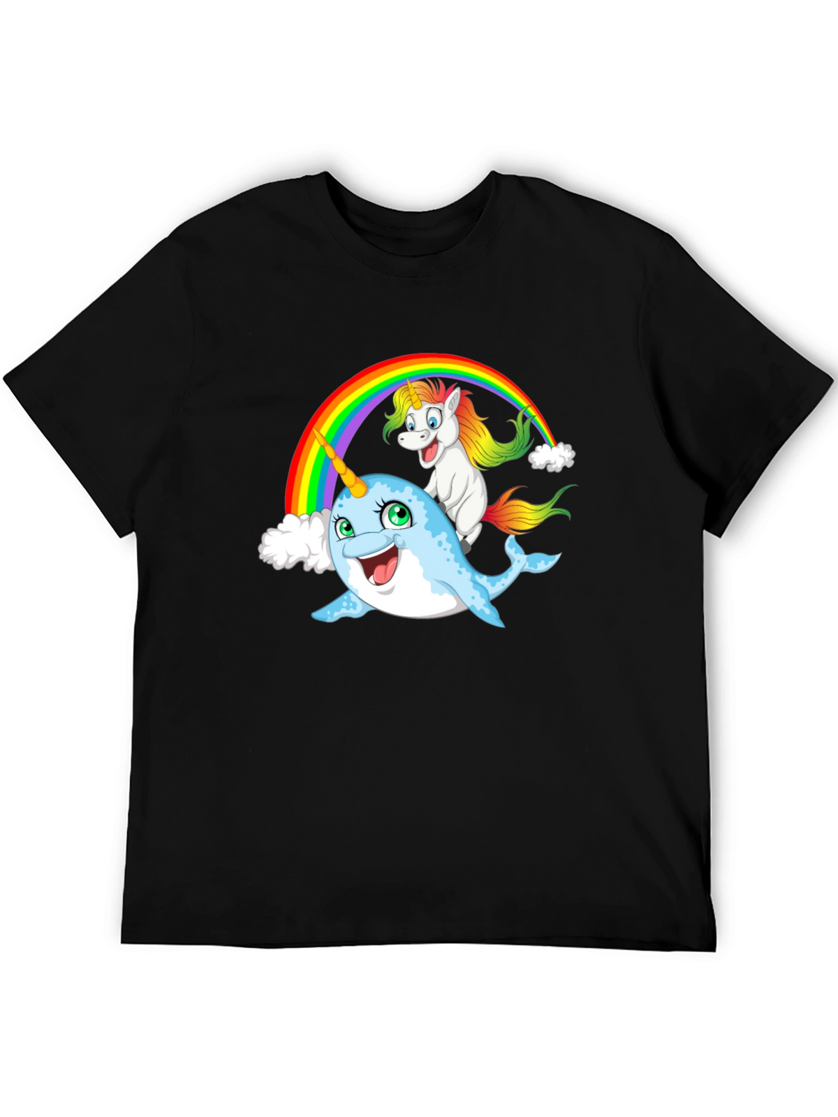 Narwhal & Unicorn Rainbow Graphic Tee