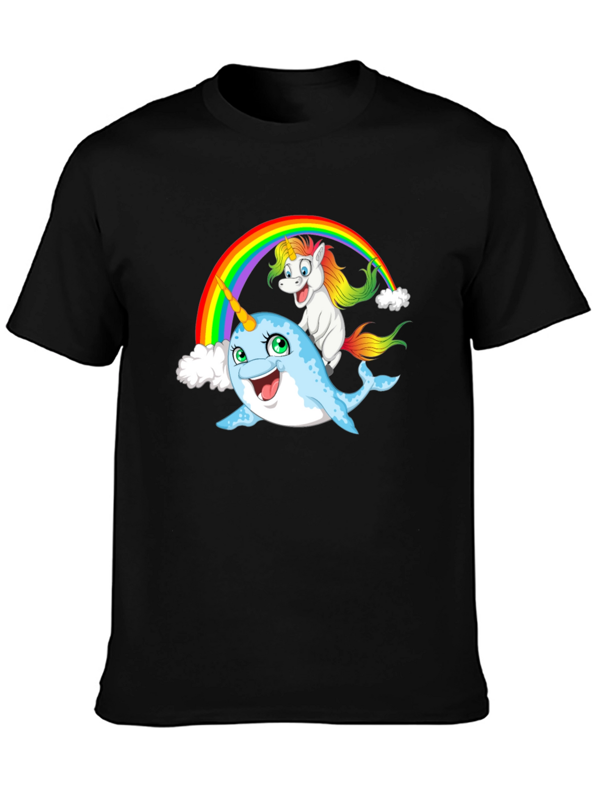 Narwhal & Unicorn Rainbow Graphic Tee