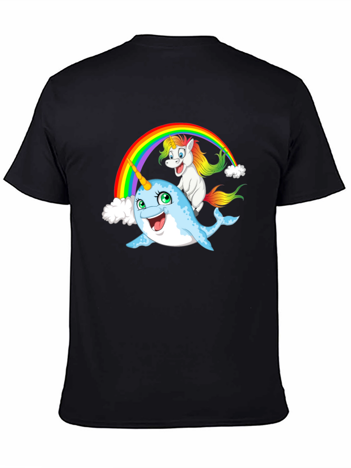 Narwhal & Unicorn Rainbow Graphic Tee