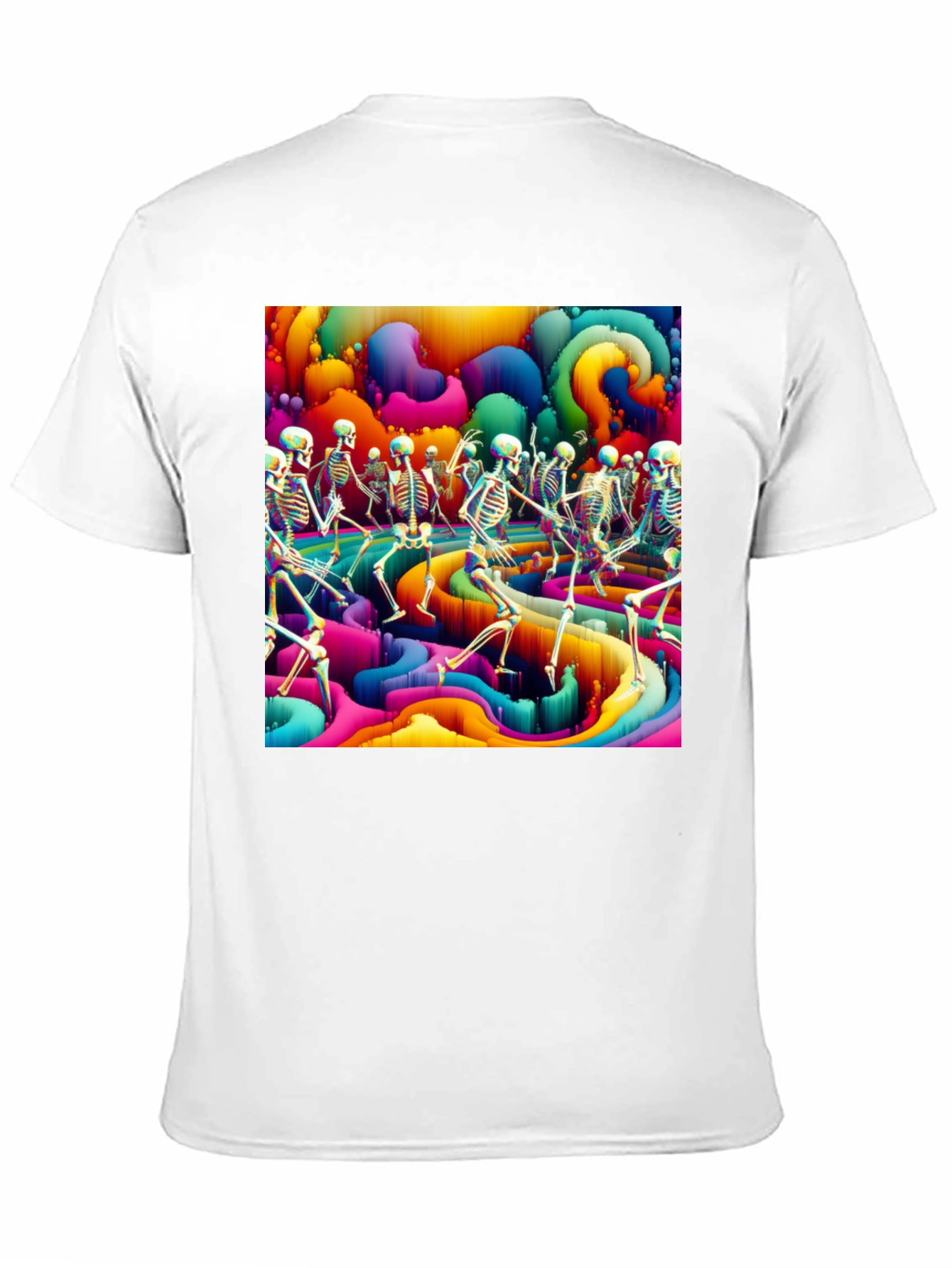 Psychedelic Dancing Skeletons Graphic Tee