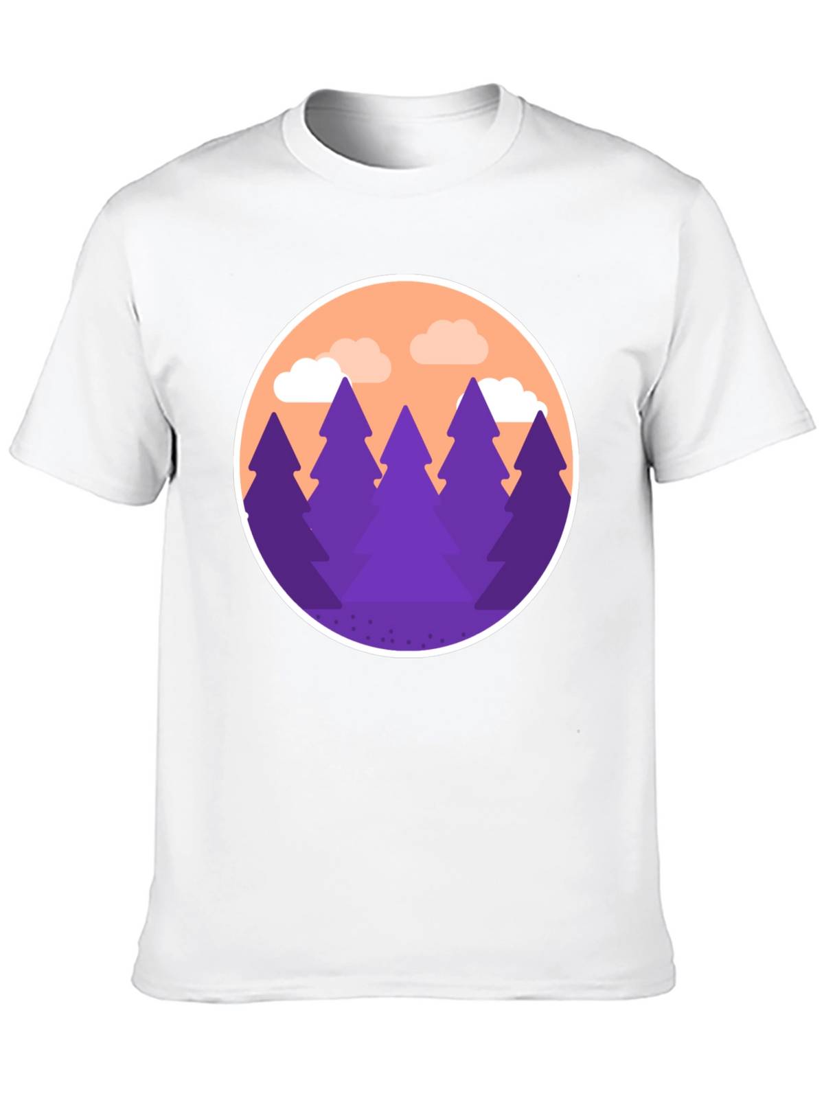 Mountain Trees Graphic Tee - Black Cotton Blend