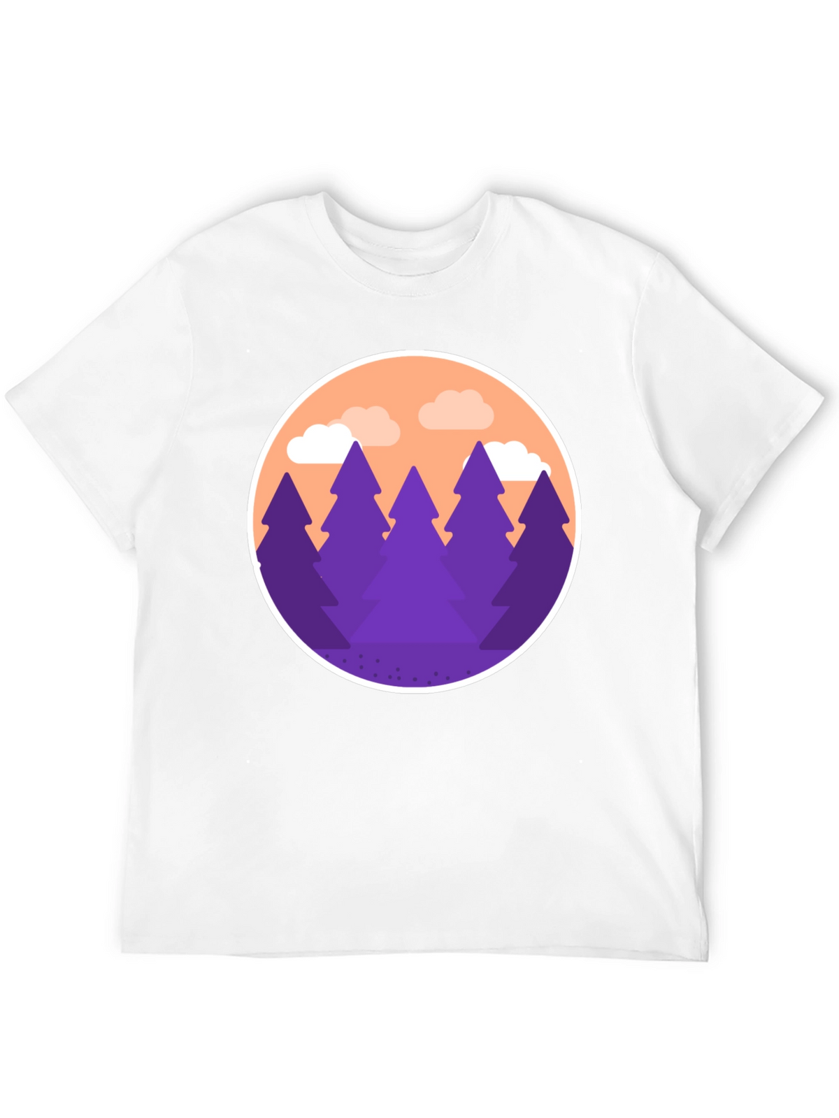 Mountain Trees Graphic Tee - Black Cotton Blend
