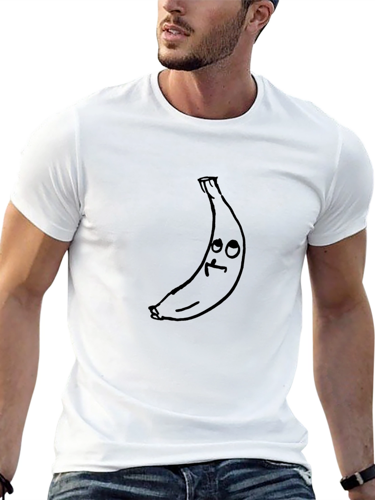 Funny Banana Graphic Black T-Shirt