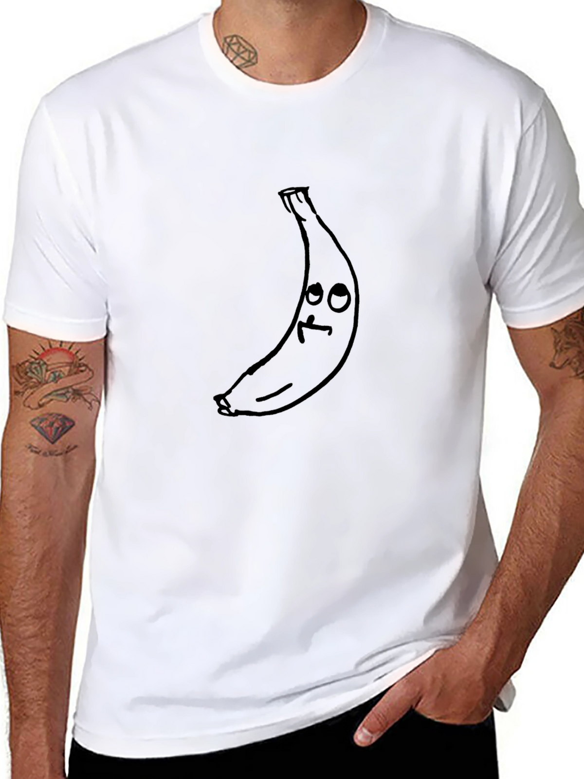 Funny Banana Graphic Black T-Shirt