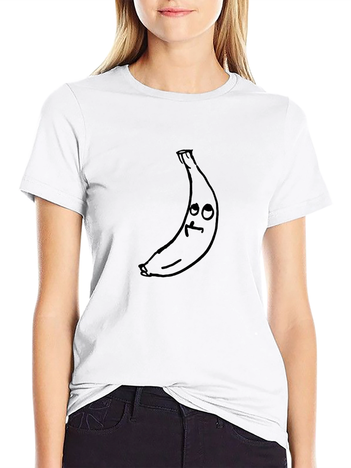 Funny Banana Graphic Black T-Shirt