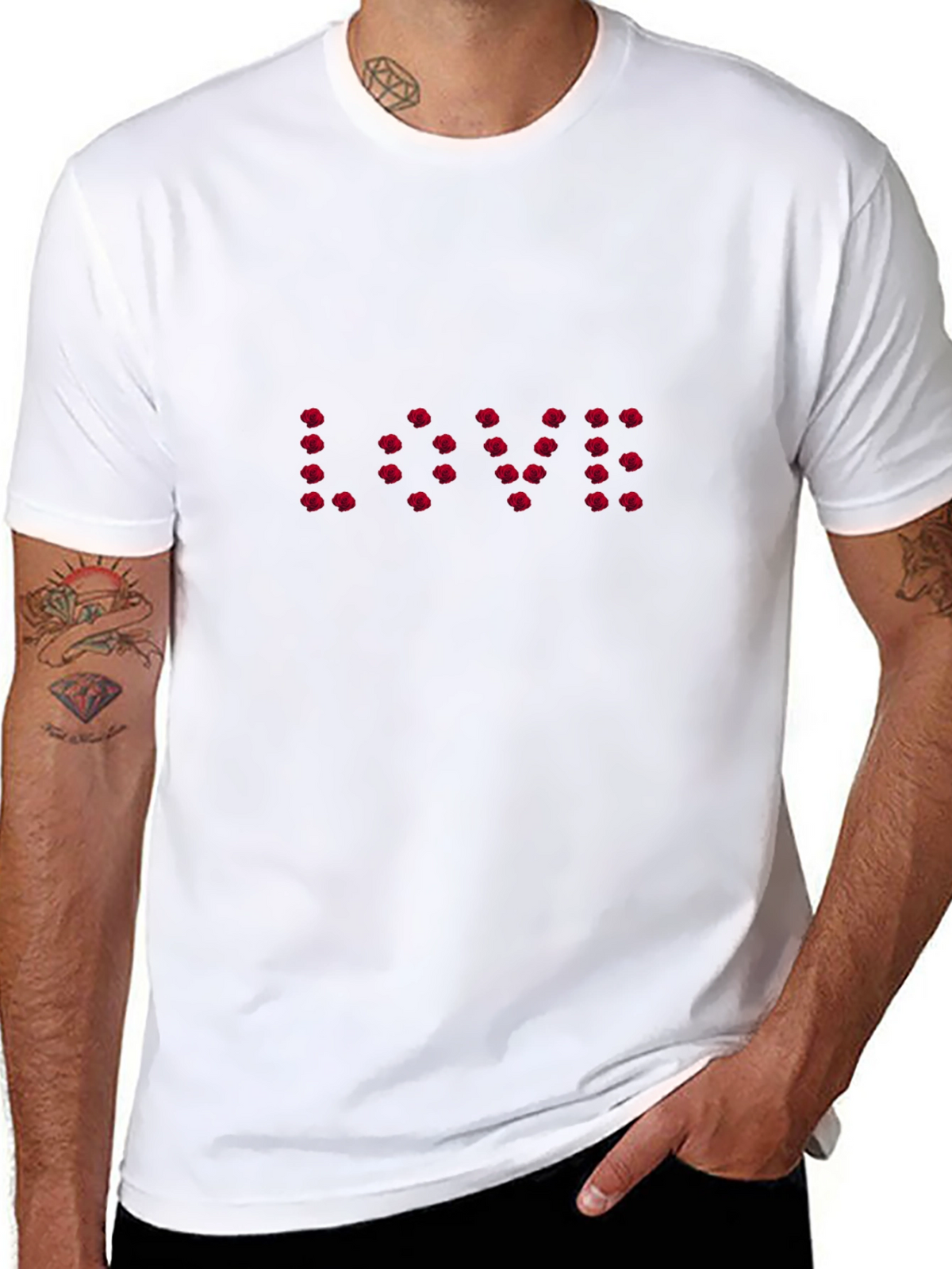 LOVE Roses Graphic Tee - Black