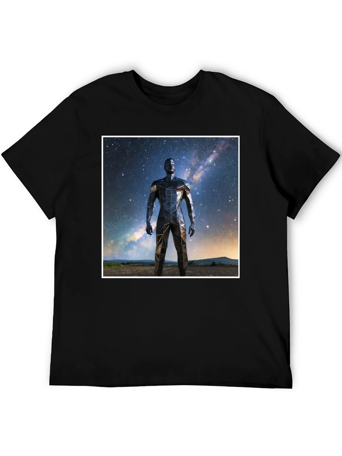 Geometric Man Galaxy Black T-Shirt