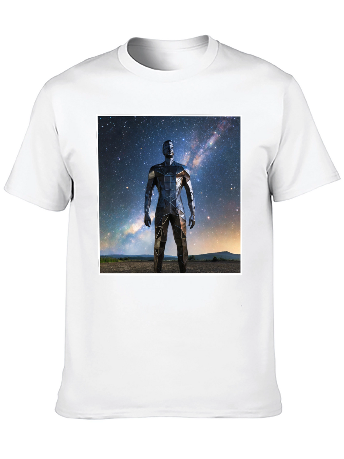Geometric Man Galaxy Black T-Shirt