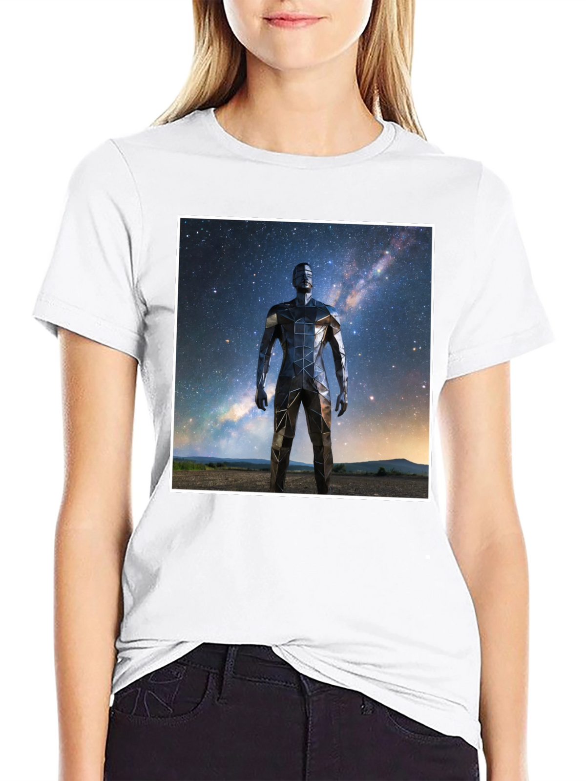 Geometric Man Galaxy Black T-Shirt