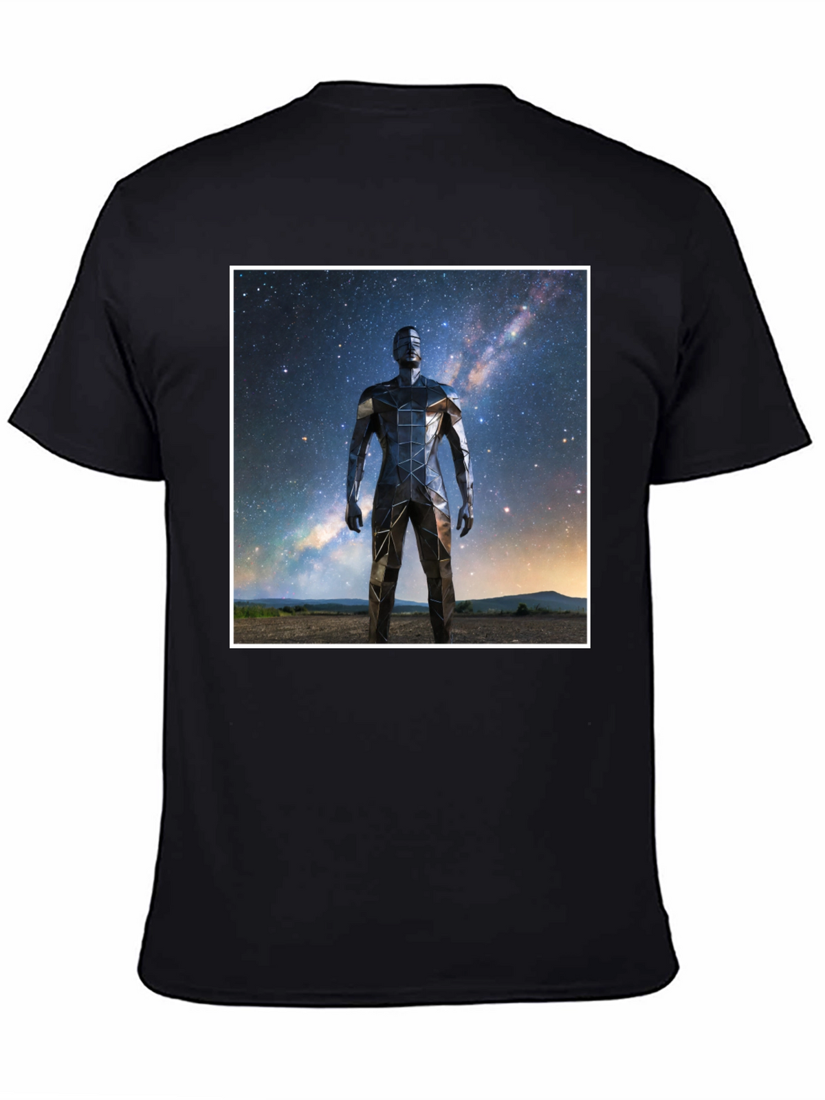 Geometric Man Galaxy Black T-Shirt