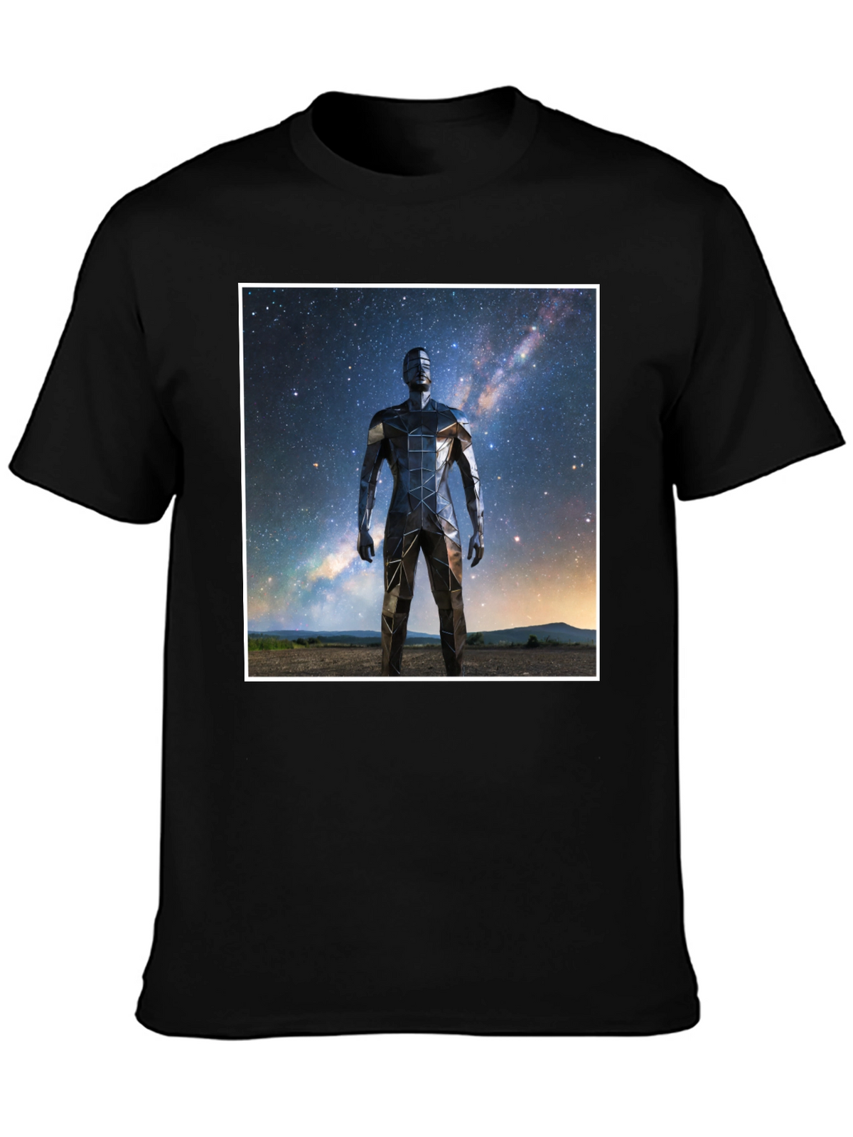 Geometric Man Galaxy Black T-Shirt