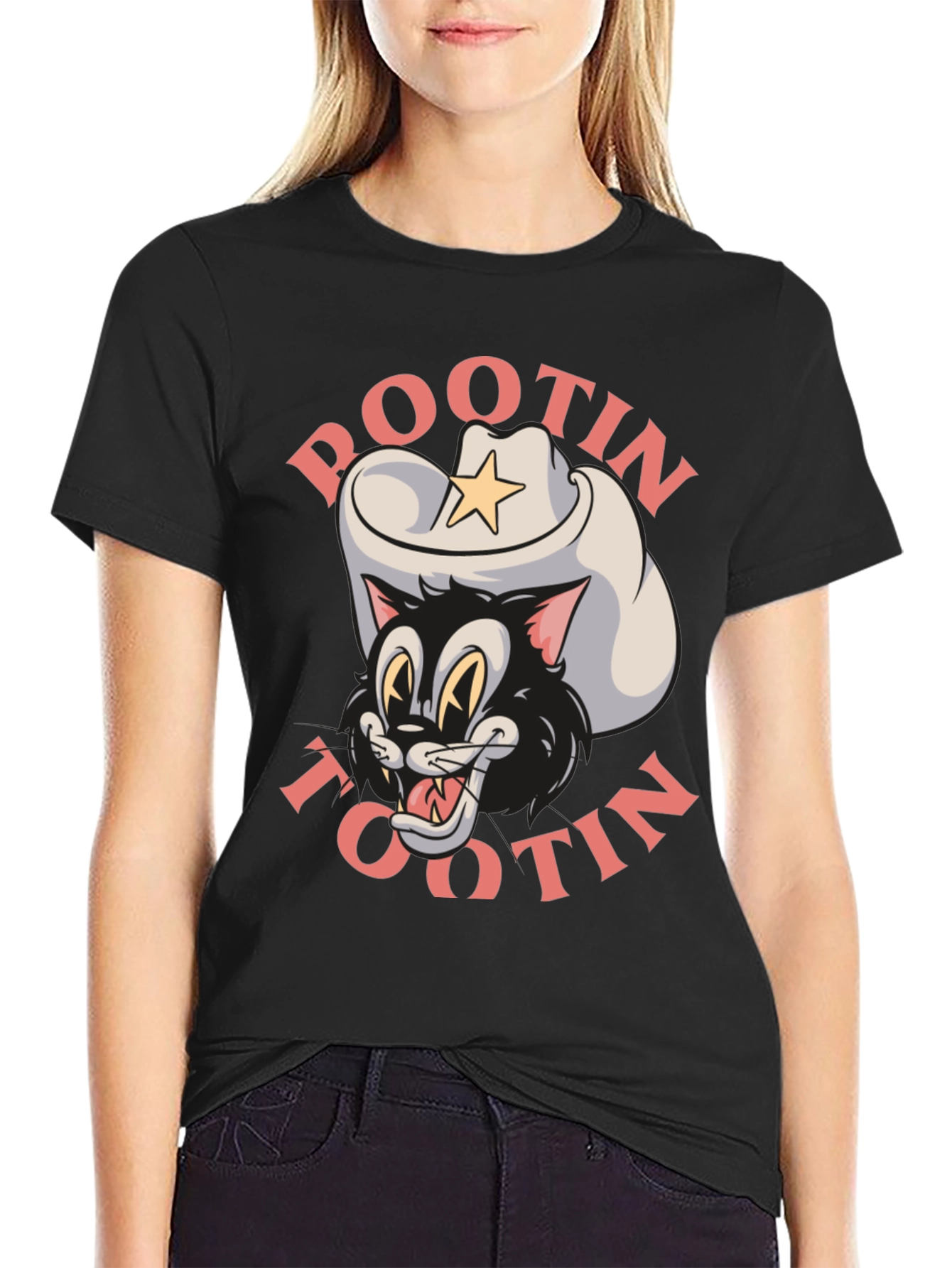 Pootin Tootin Cowboy Cat T-Shirt