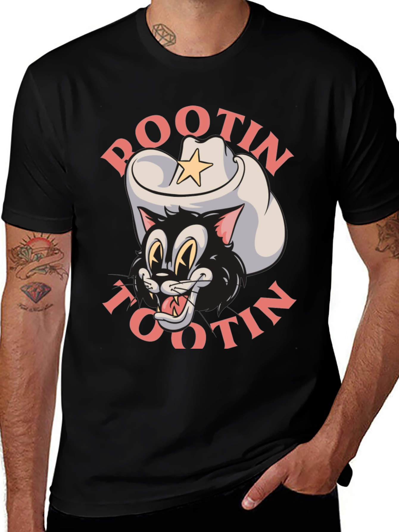 Pootin Tootin Cowboy Cat T-Shirt