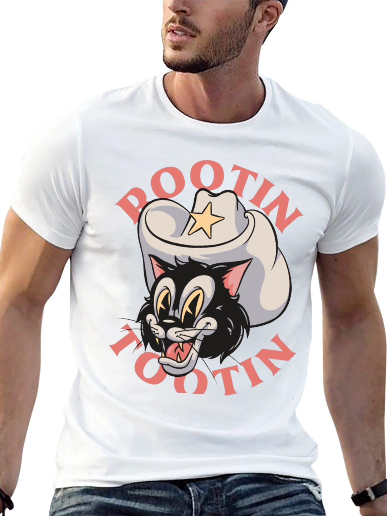 Pootin Tootin Cowboy Cat T-Shirt