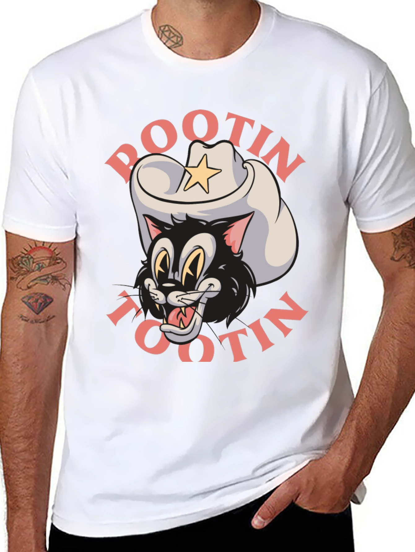Pootin Tootin Cowboy Cat T-Shirt