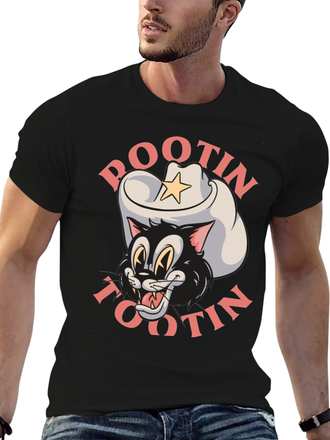 Pootin Tootin Cowboy Cat T-Shirt