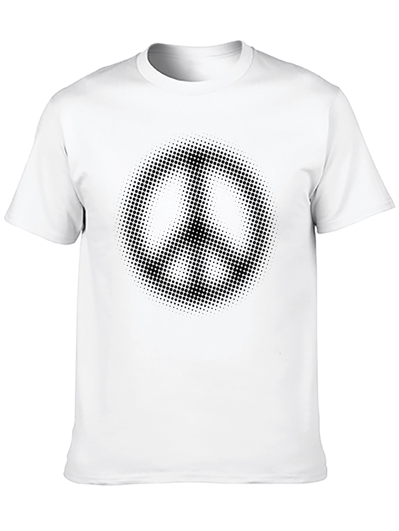 Dotted Peace Sign Graphic Black T-Shirt