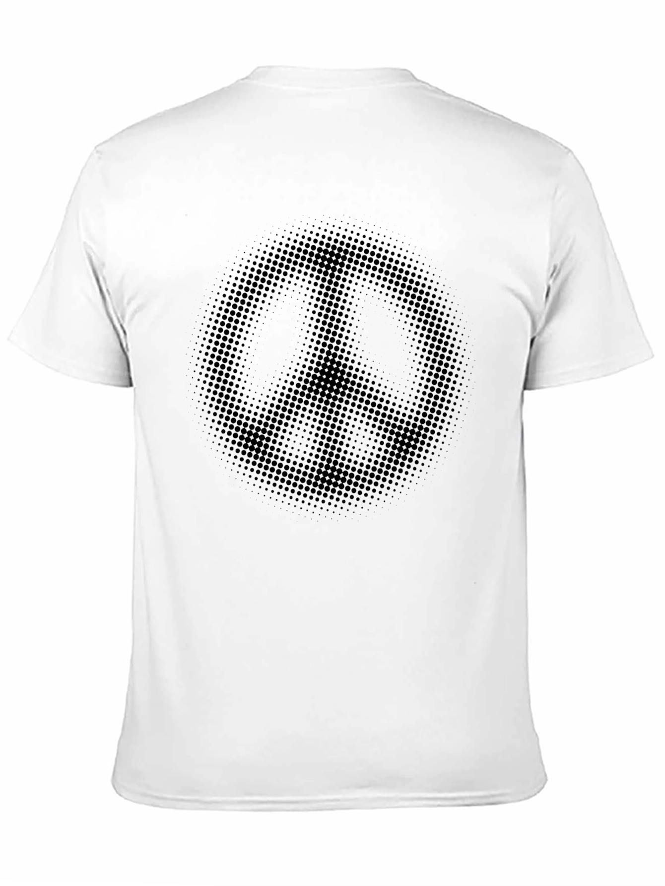 Dotted Peace Sign Graphic Black T-Shirt