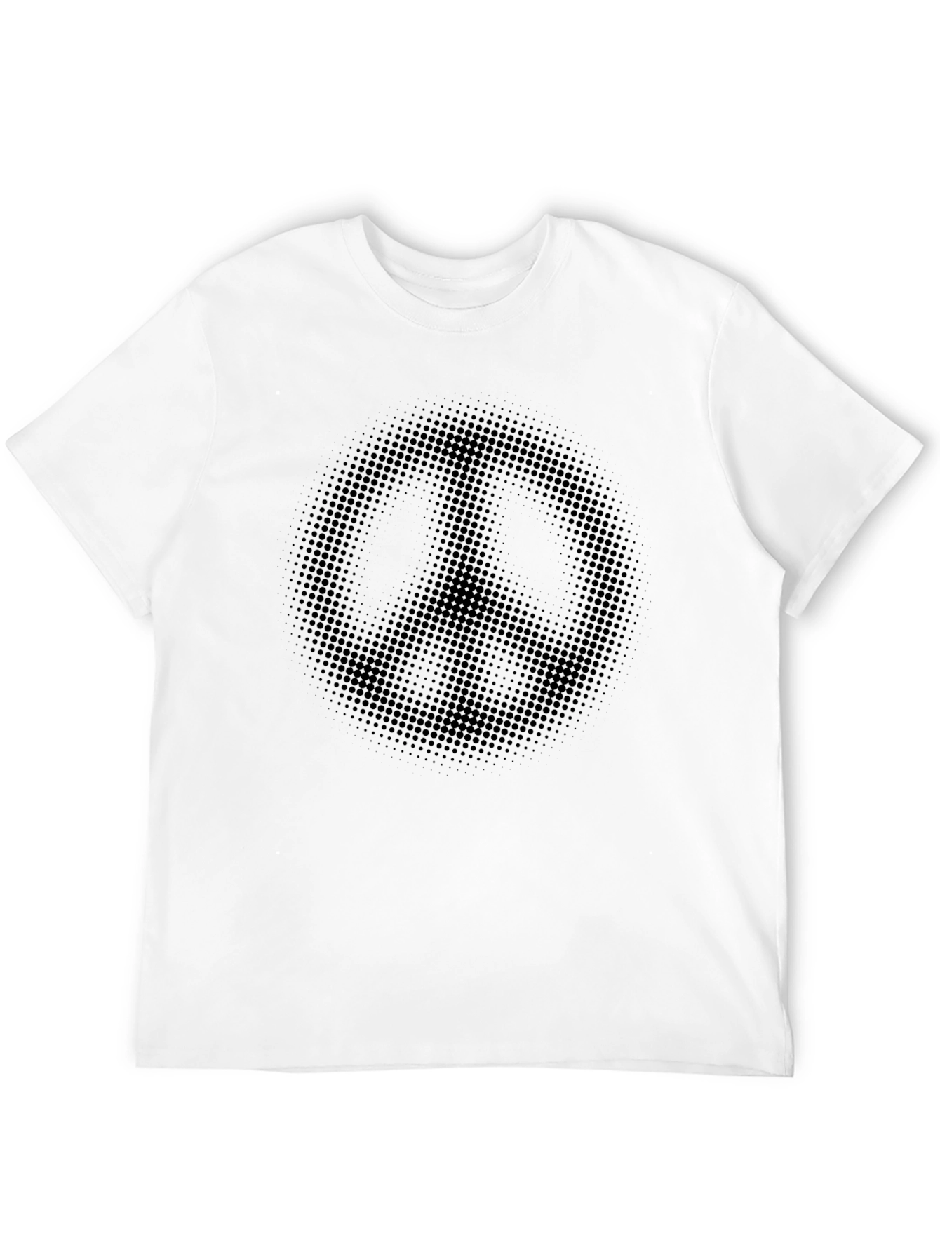 Dotted Peace Sign Graphic Black T-Shirt