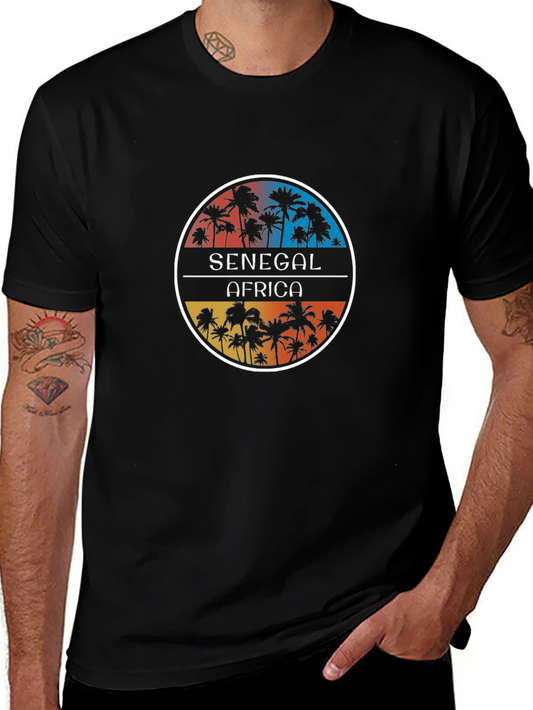 Senegal Africa Palm Tree Graphic T-Shirt