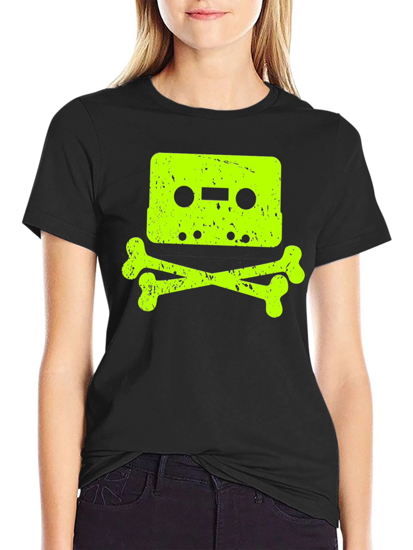 Cassette Tape Skull Graphic T-Shirt
