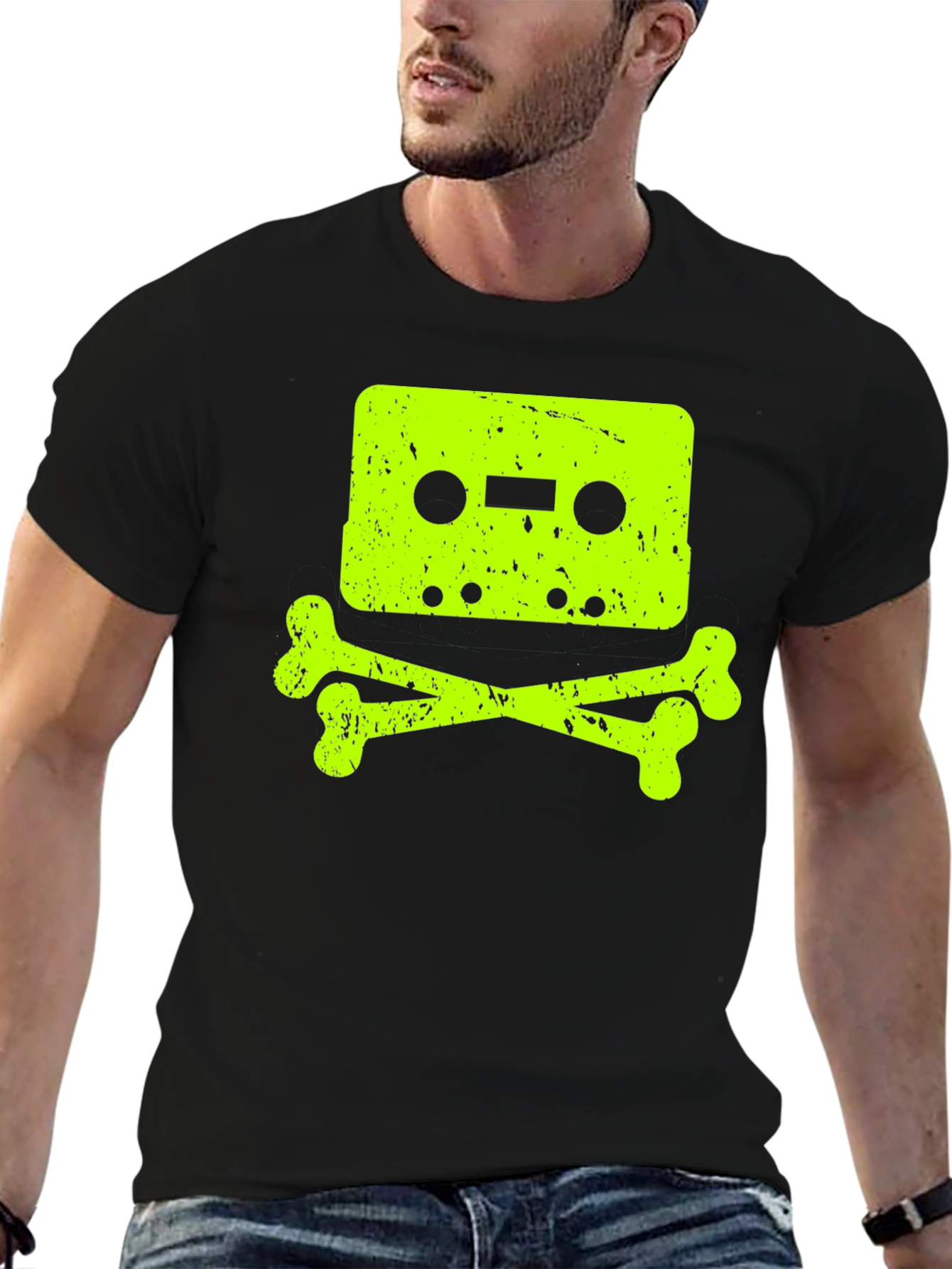 Cassette Tape Skull Graphic T-Shirt