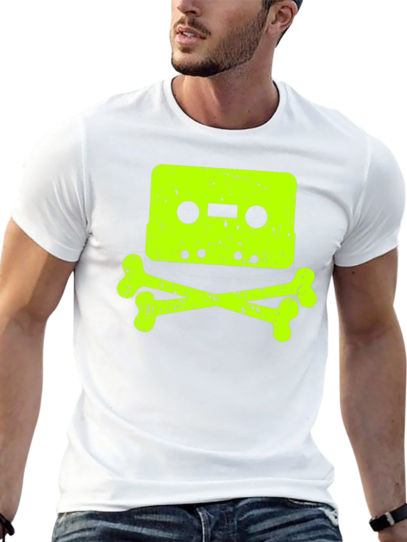 Cassette Tape Skull Graphic T-Shirt