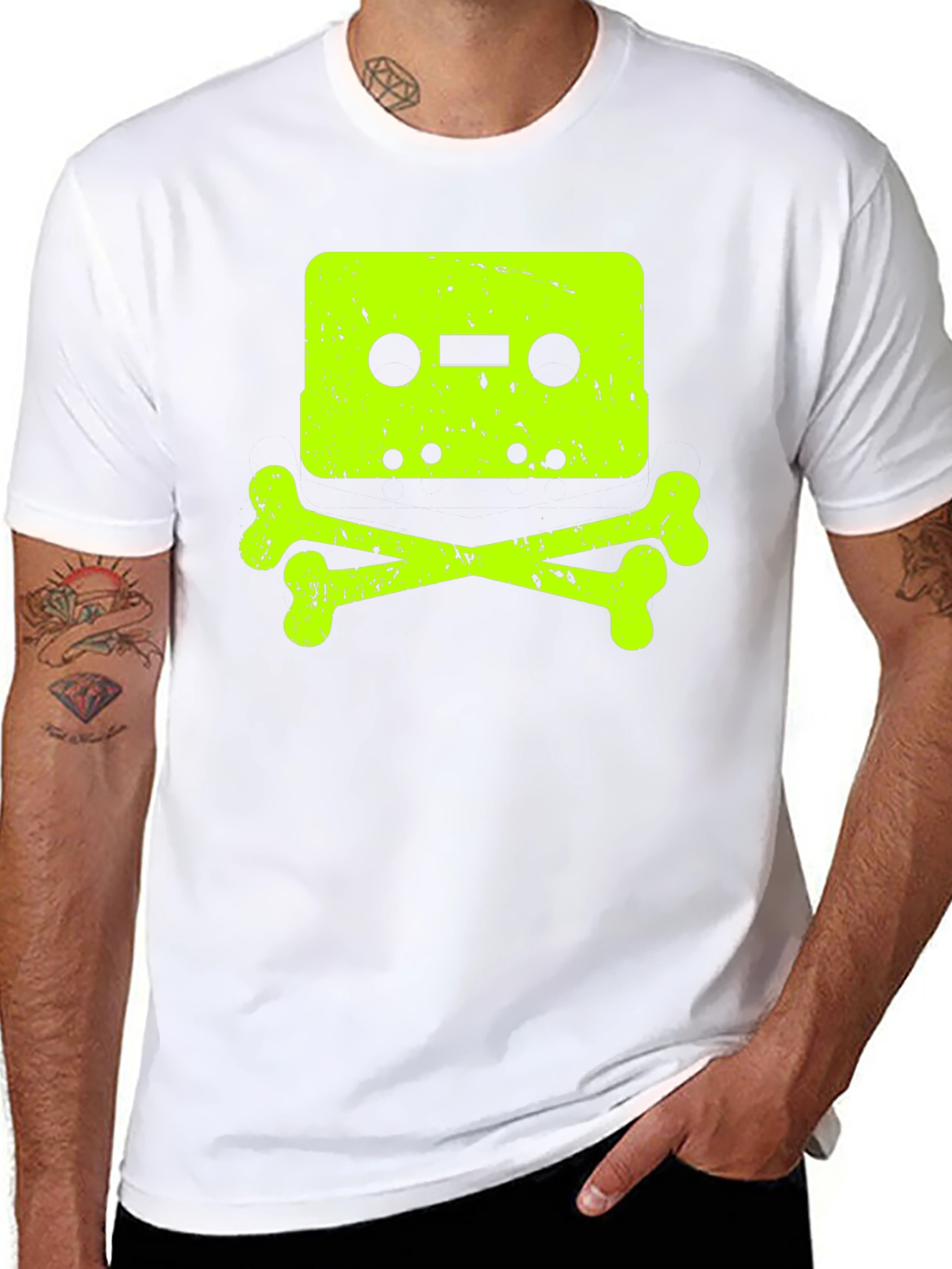 Cassette Tape Skull Graphic T-Shirt
