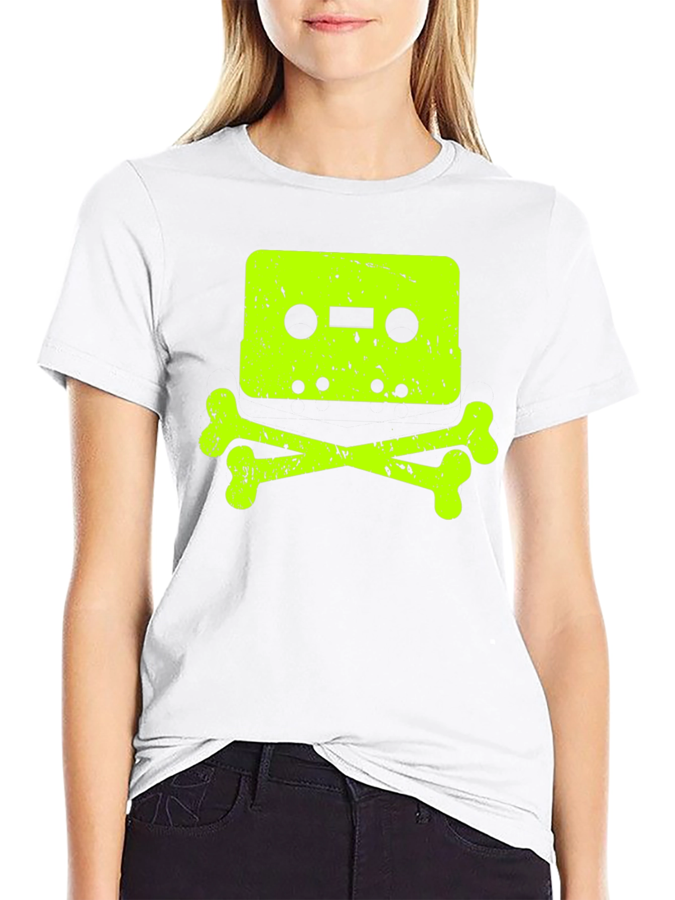 Cassette Tape Skull Graphic T-Shirt