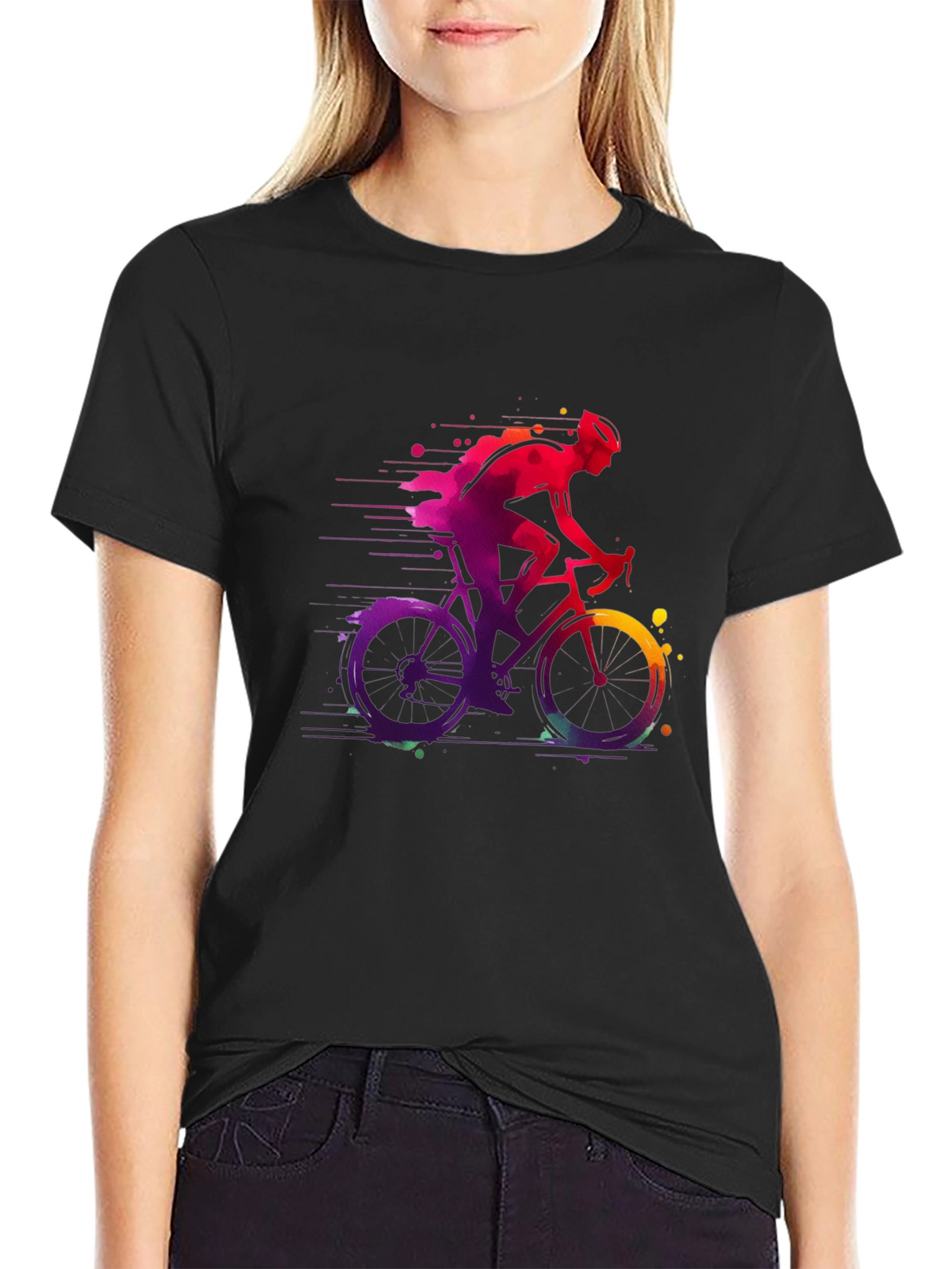 Mens Bicycle Graphic Tee - Vibrant Cycling Shirt