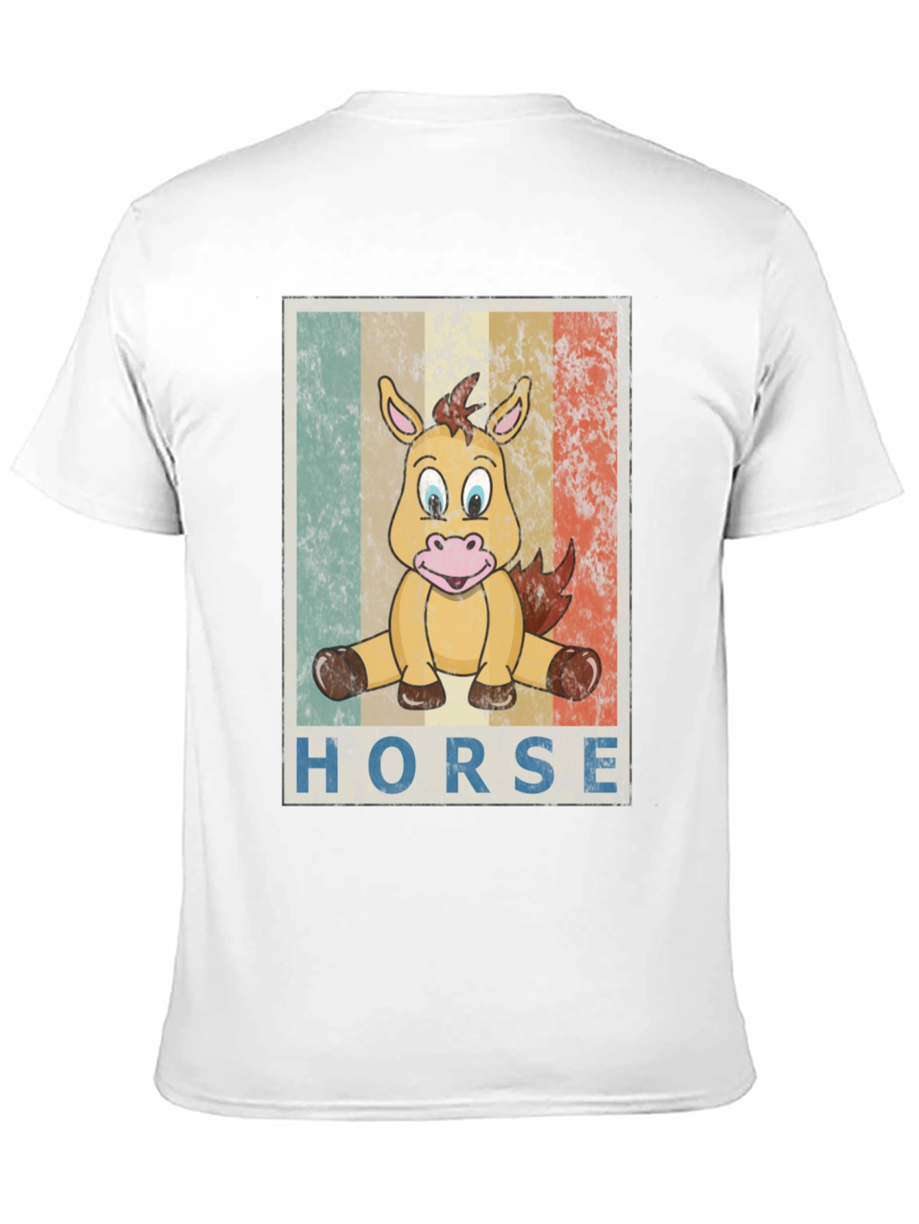 Cartoon Horse Graphic Tee - Unisex Black T-Shirt