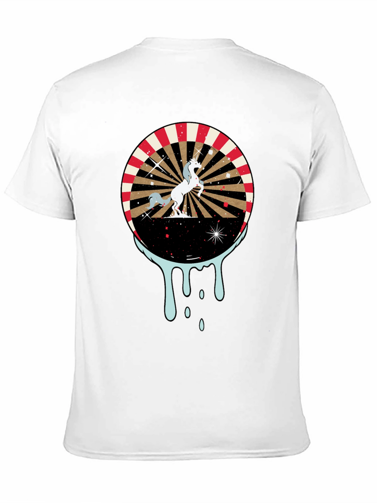 Unicorn Graphic Print Mens Black T-Shirt