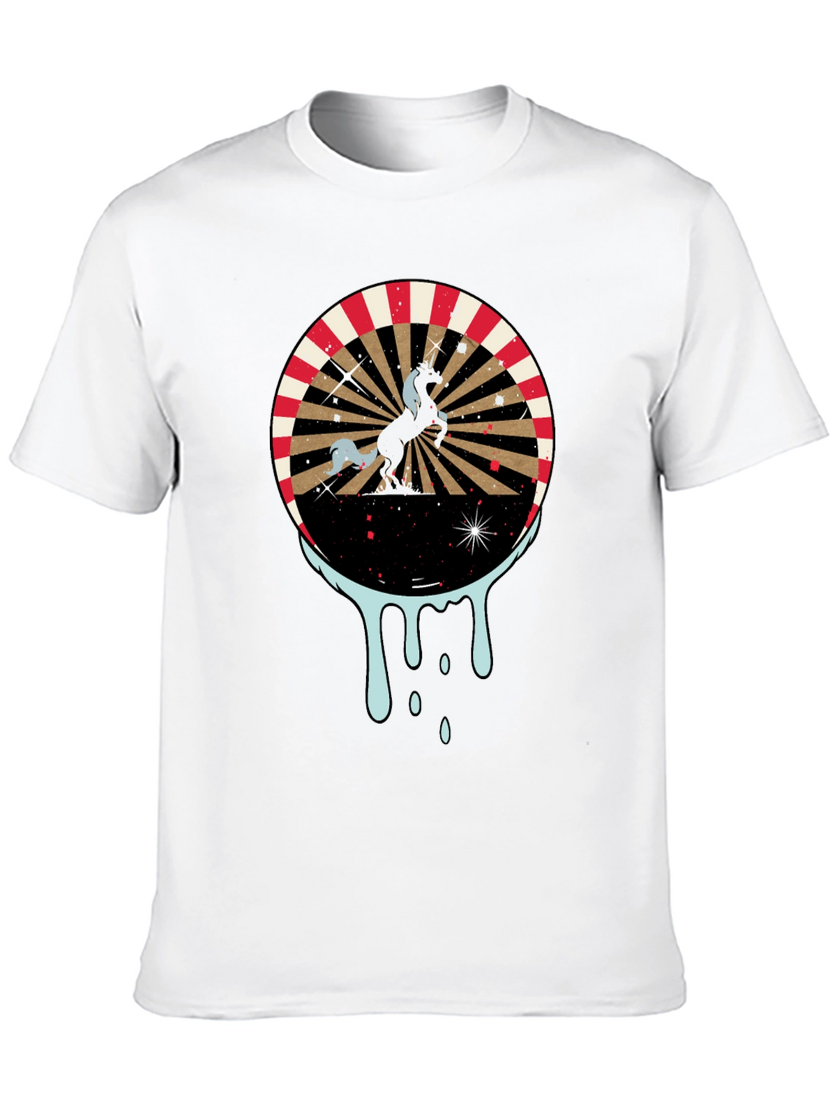 Unicorn Graphic Print Mens Black T-Shirt