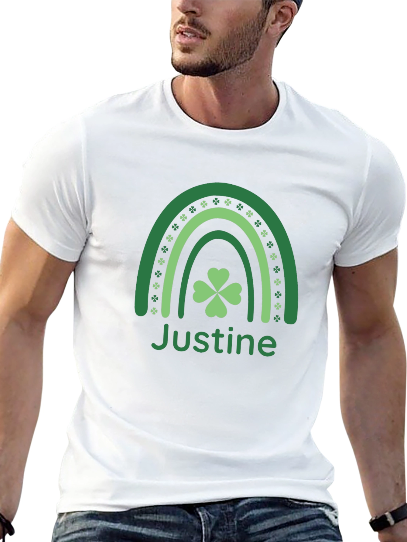 St. Patricks Day Justine Shamrock Rainbow T-Shirt