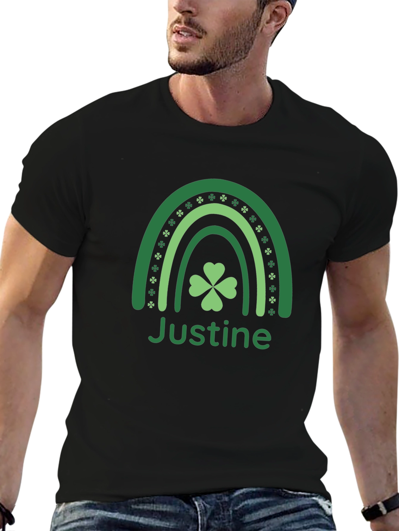 St. Patricks Day Justine Shamrock Rainbow T-Shirt