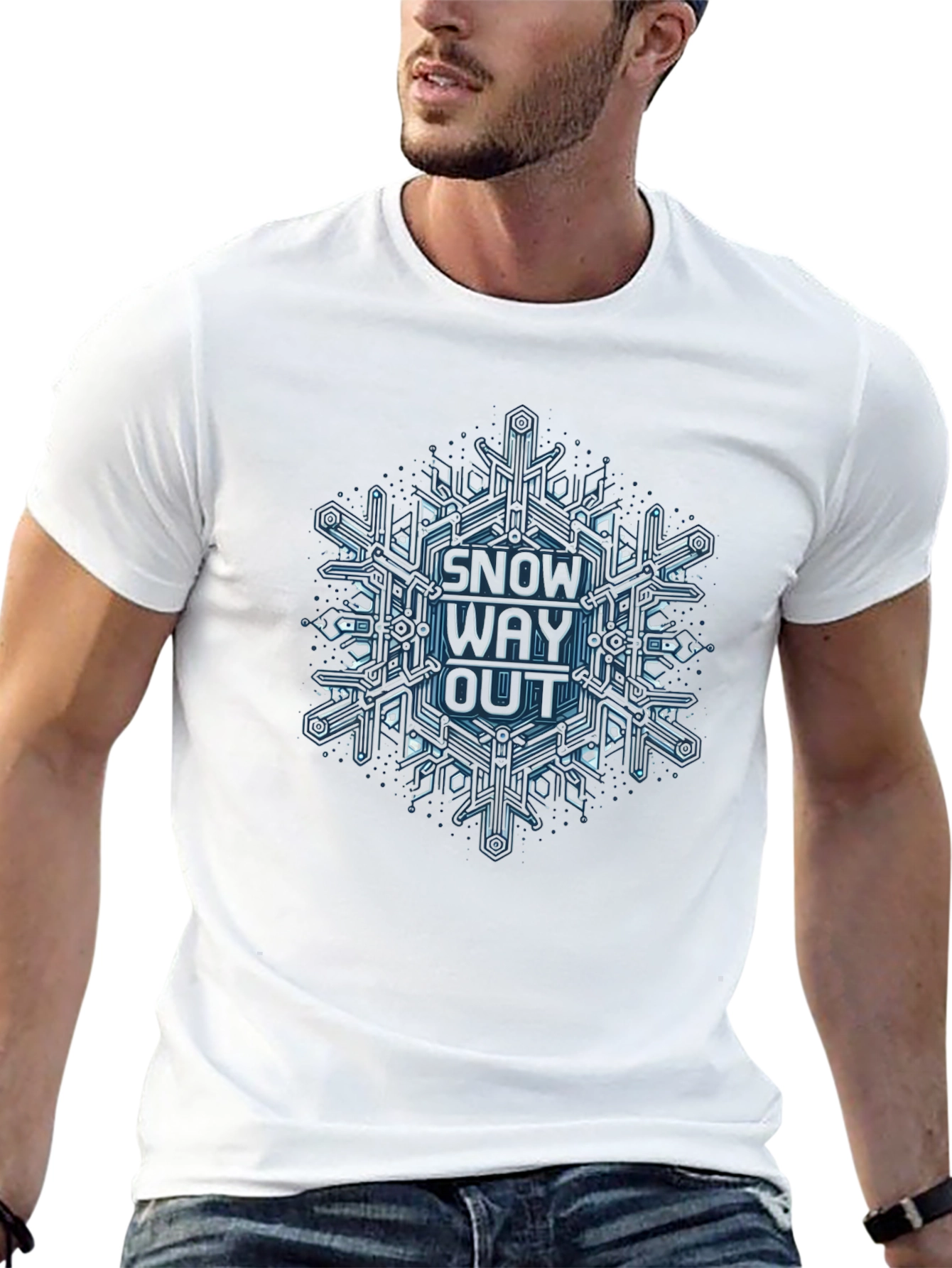Snow Way Out Graphic Tee - Cool Snowflake Design