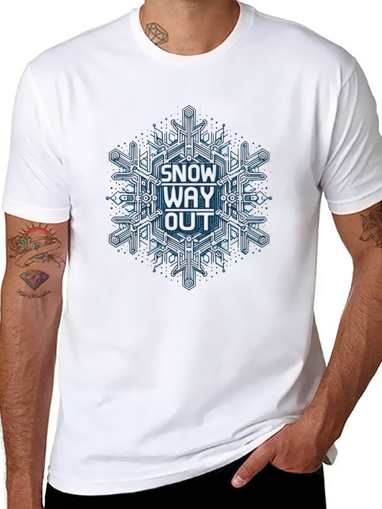 Snow Way Out Graphic Tee - Cool Snowflake Design