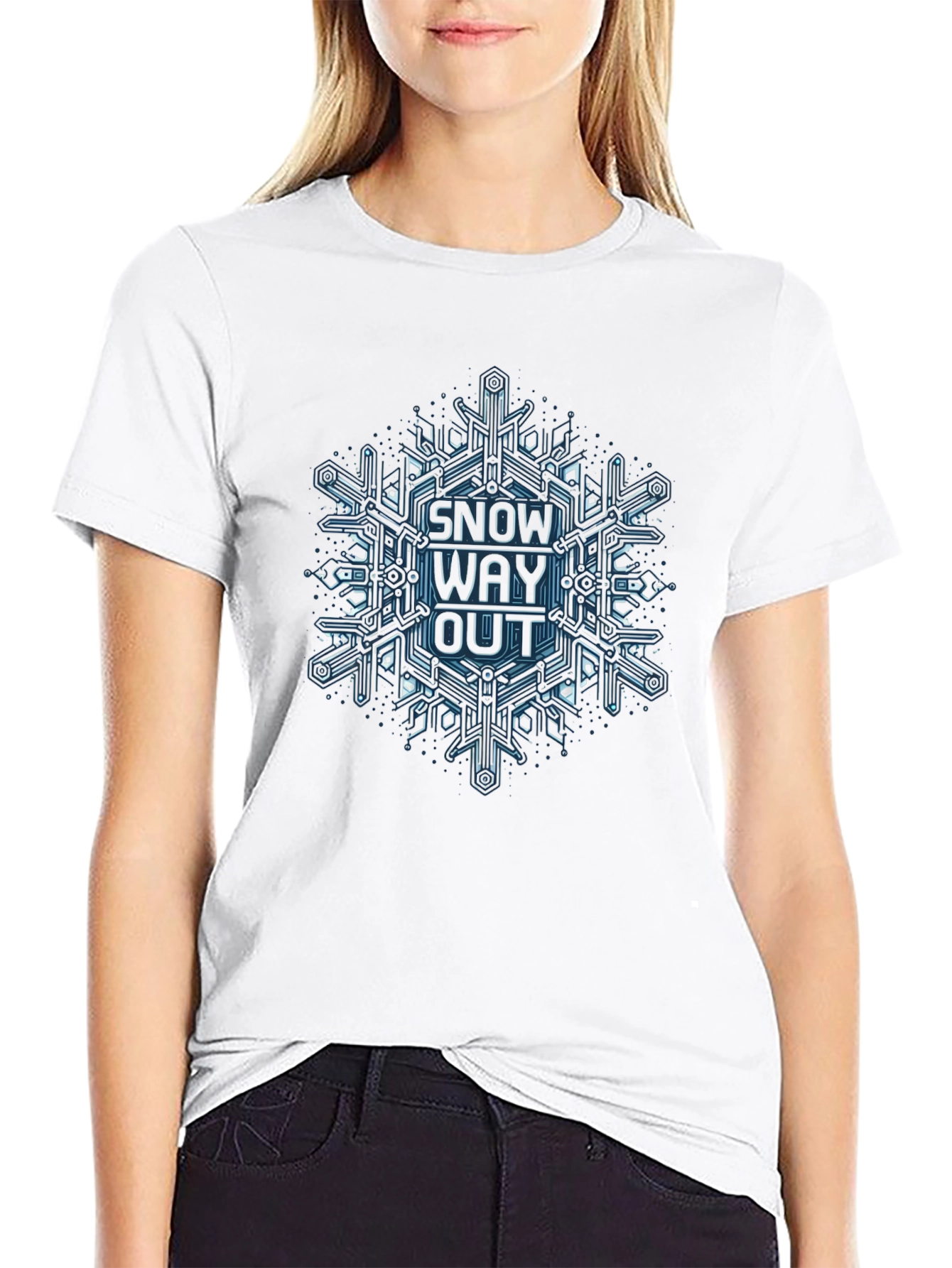 Snow Way Out Graphic Tee - Cool Snowflake Design
