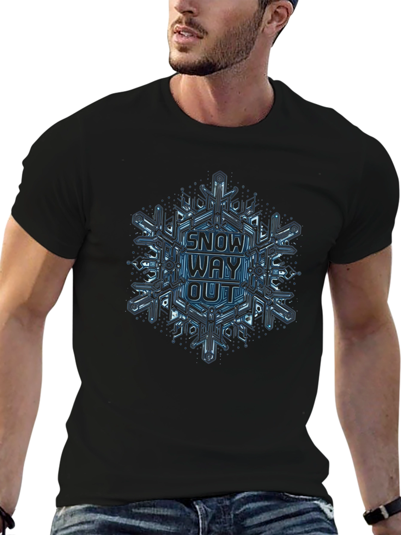 Snow Way Out Graphic Tee - Cool Snowflake Design