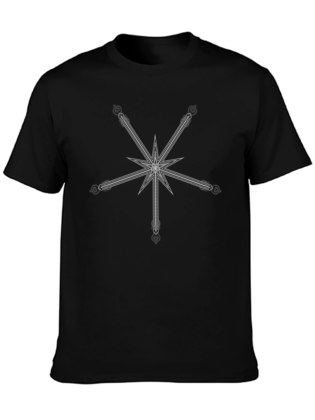 Star Design Black T-Shirt